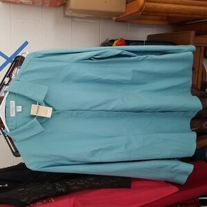 Teal Blue Long Sleeve Blouse